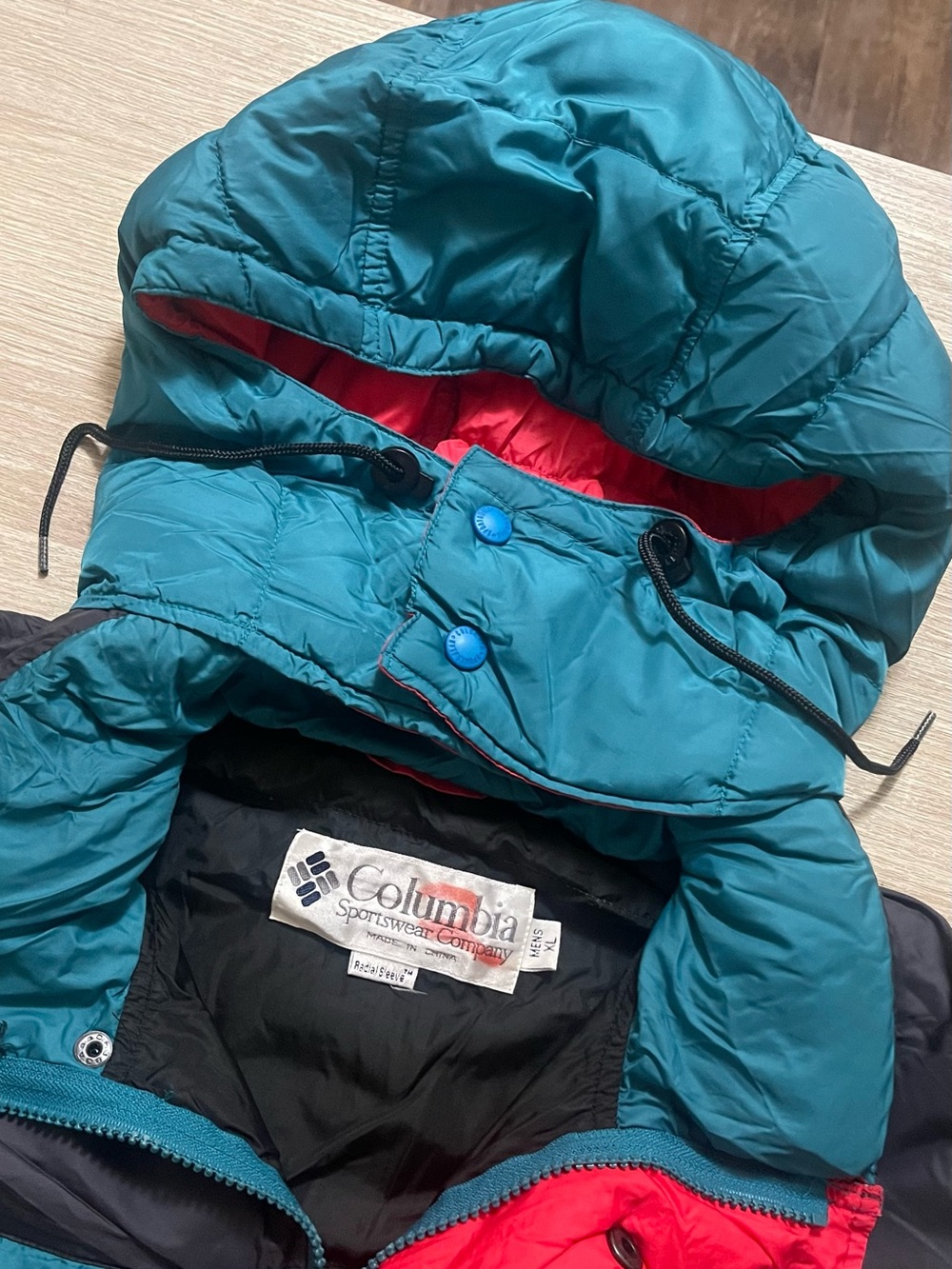 Vintage Columbia Men's Puffer Jacket Retro 90’s Colorblock Outdoor Winter Coat